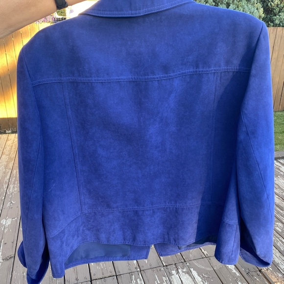 Blue faux suede Jacket - Picture 4 of 4